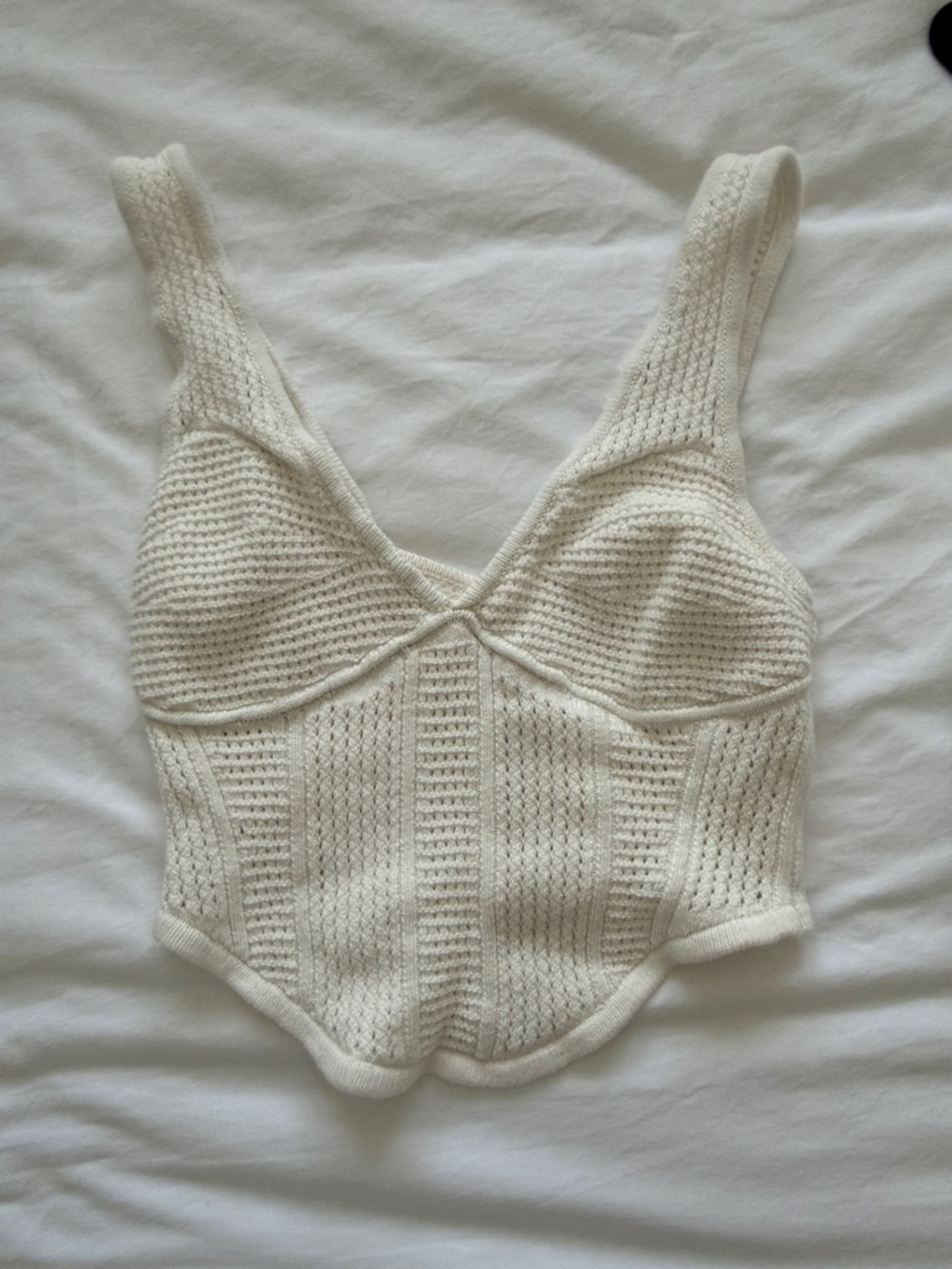ALO Yoga Cream Knit Corset-Style tank size small like new